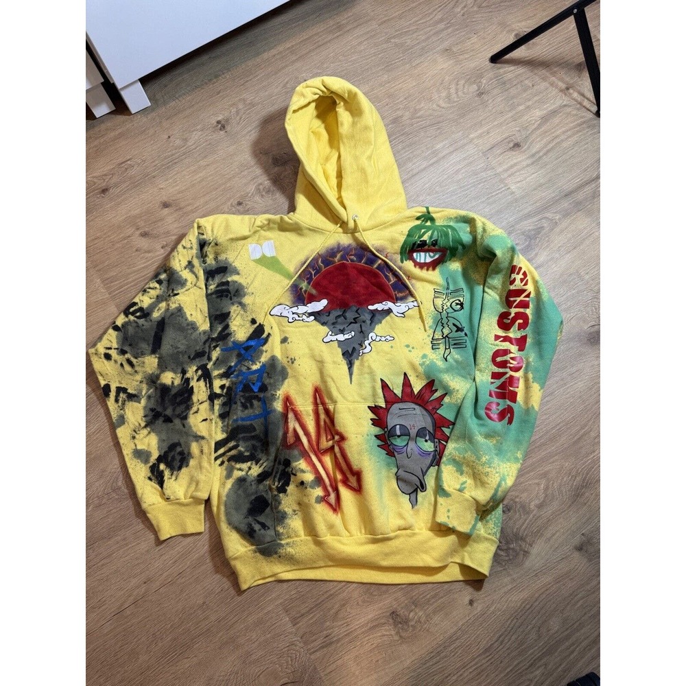 Custom Painted Rick And Morty Hoodie Adult L